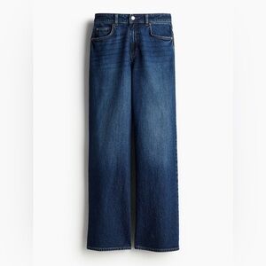 H&M 2026 High Rise Wide Leg Dark Blue Jeans